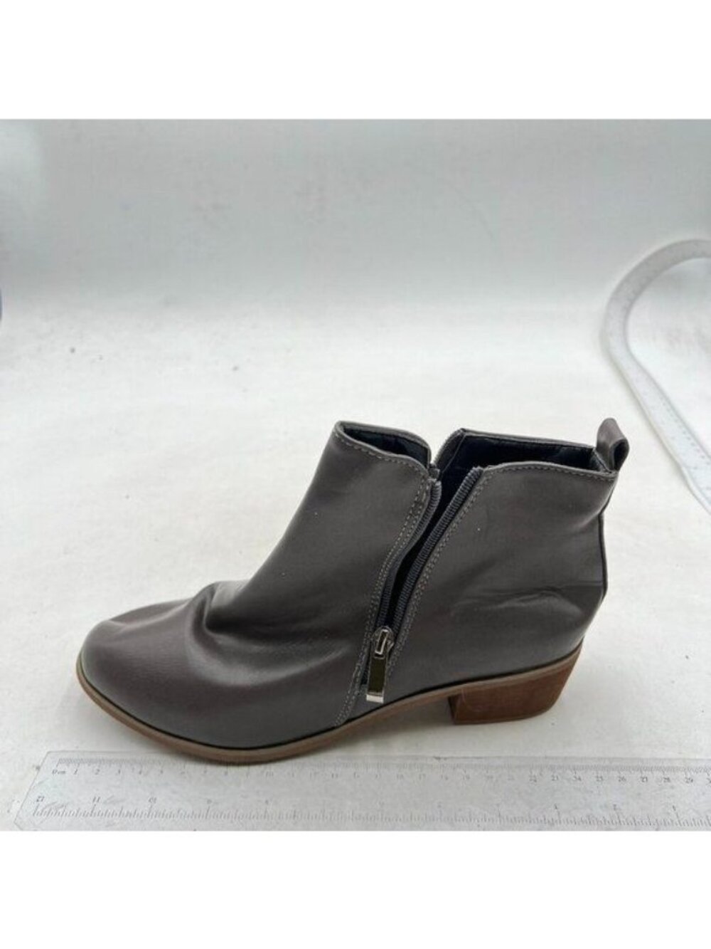 Women's Low Heel Ankle Boots Fashion Slip On Elastic Fall Booties Shoes Brown